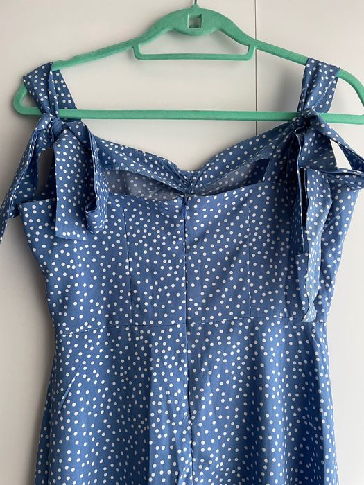 Сукня синя в горошок