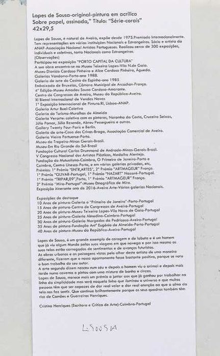 Pintura Lopes de Sousa ORIGINAL