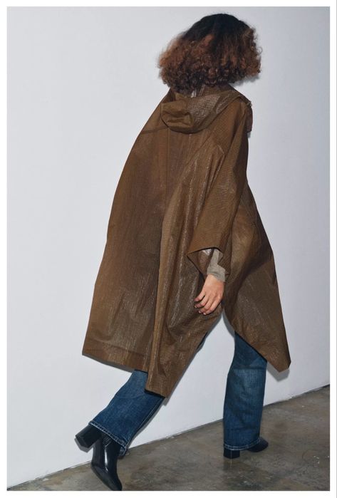 Peleryna przeciwdeszczowa zara plaszcz brazowy