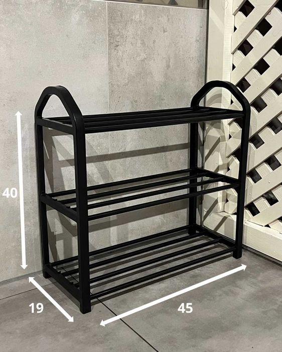 Stojak na buty czarny [45cm x 19cm x 40cm]