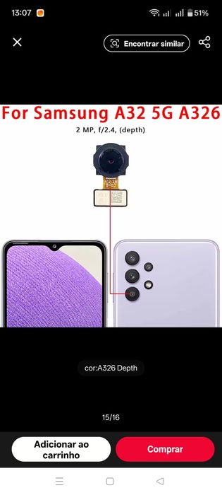 Vendo câmara traseira Samsung A32 5g nova