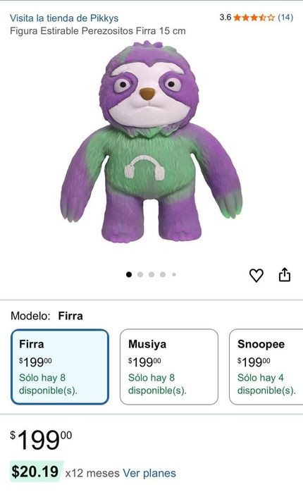 Іграшка антістрес Pikkys Perezositos