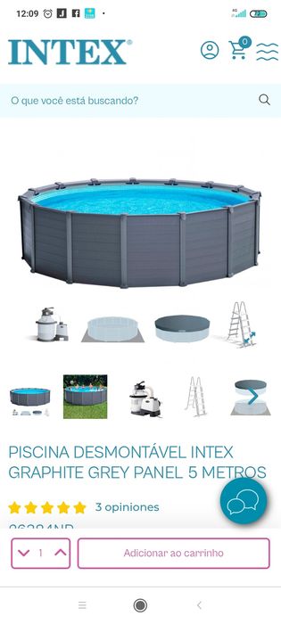 Piscina Intex com vários acessórios