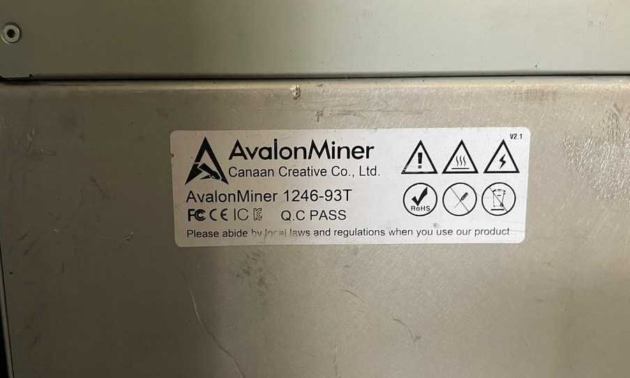Minerador Canaan AvalonMiner 1246-93T