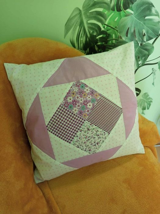 Unikalna poszewka patchwork – 100% bawełna, handmade, 40x40