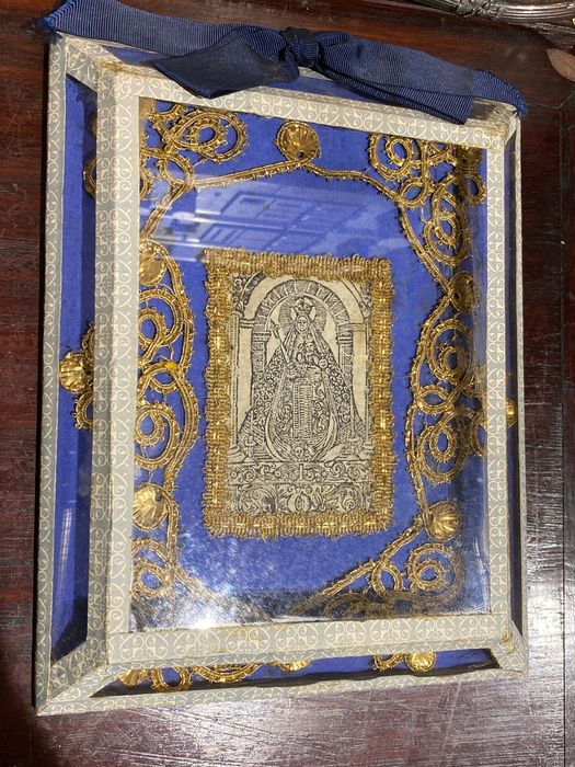 Registo Religioso Antigo Arte Sacra 24,5 cm Fio de ouro