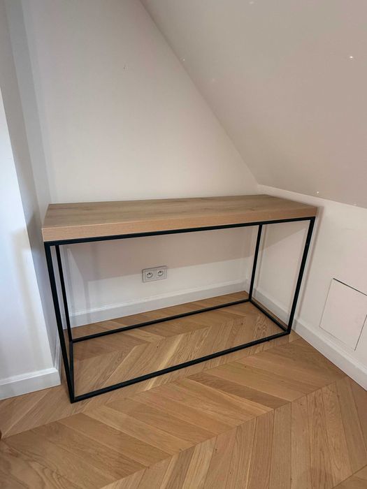 Konsola loft / industrial – laminat + metal – 120 cm