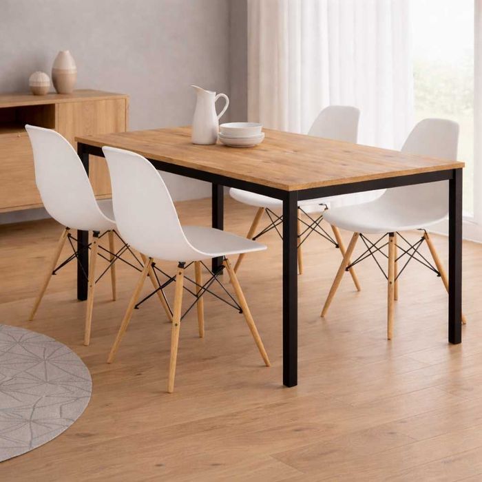 NOWY Stół z Krzesłami do Salonu Kuchni Jadalni Artisan Drewniany Loft