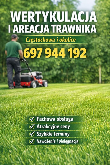 Wertykulacja trawnika , regeneracja po zimie  najlepsze ceny szybkie