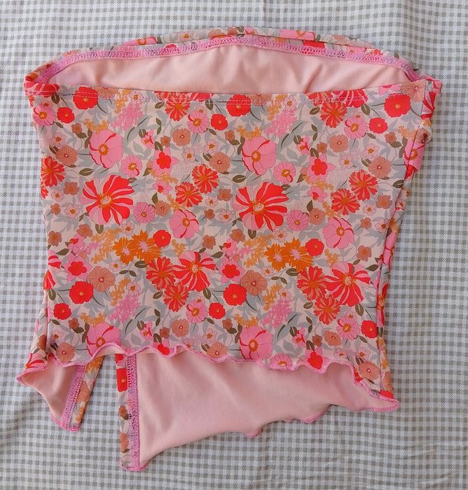 Топ/верх від купальника з сіткою в квіточки