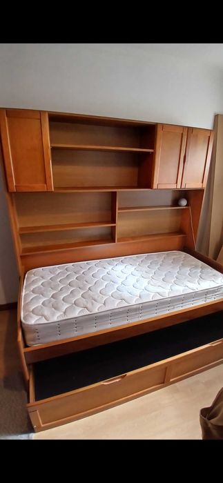 Conjunto de Cama Dupla e Armário embutido de Qualidade (Madeira e MDF)
