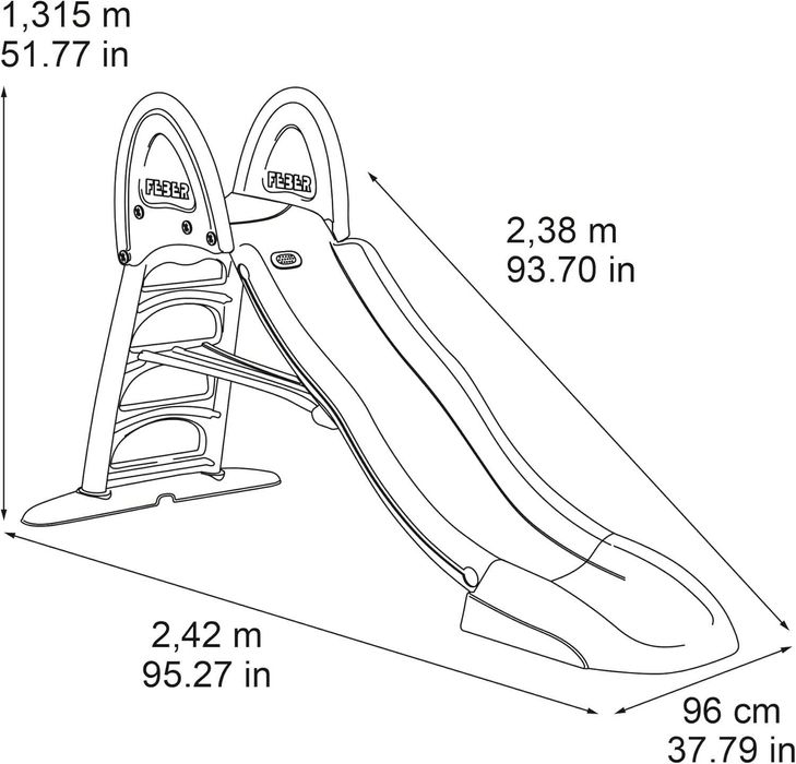 Escorrega extra grande opção água 3-9 anos [2,38 m] EM DESCONTO - NOVO