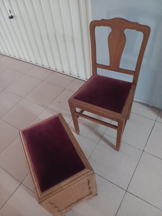 Cadeira e banco centenarios estofo veludo