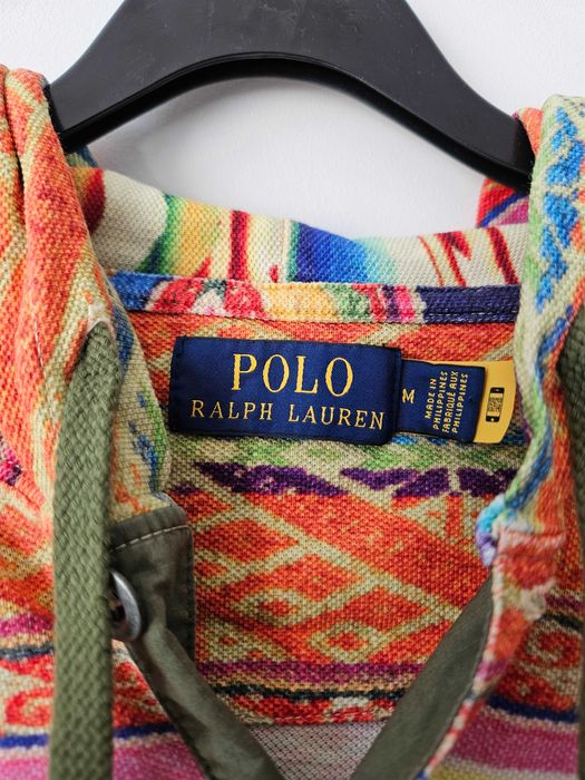 Kolorowa bluza z kapturem Polo Ralph Lauren, azteckie wzory
