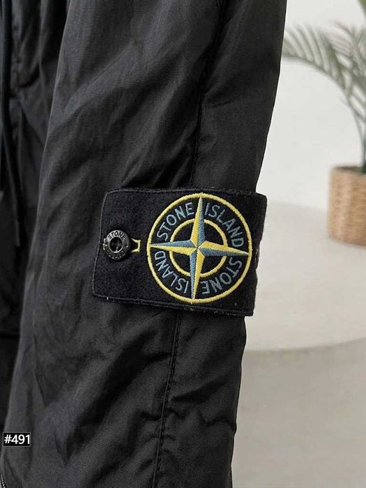 Черный Стоник Бомбер / Ветровка Stone Island / Куртка Стон Айленд