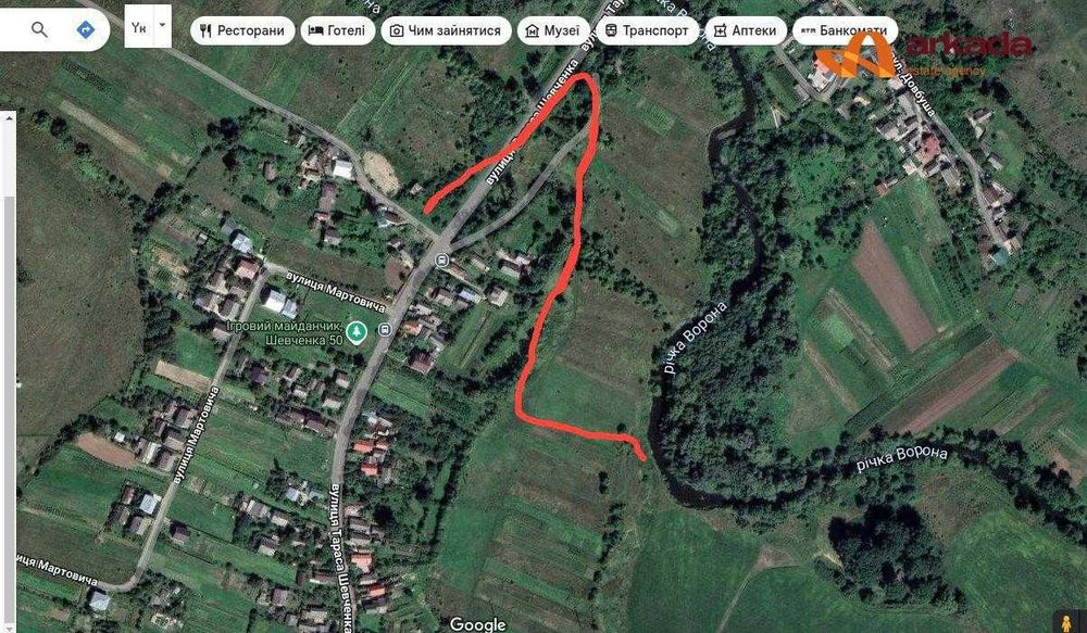 Продається земельна ділянка в с. Підлужжя