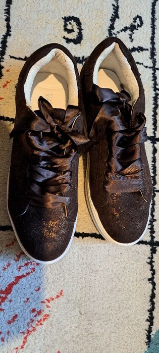 Vannucci buty snicersy brąz  ze złotem roz 38