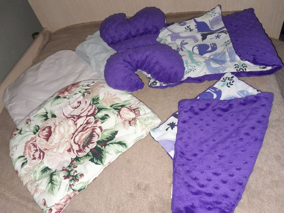Zestaw do wózka dla dziewczynki- fioletowy