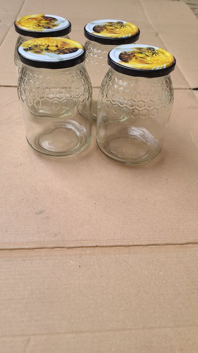 NOVOS-Vendo frascos de mel de 1kg com tampa de desenho de abelha
