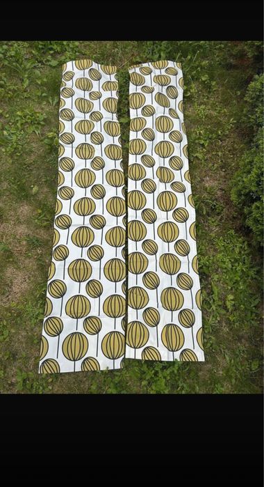 Dwa bieżniki na stół biało zielone vintage