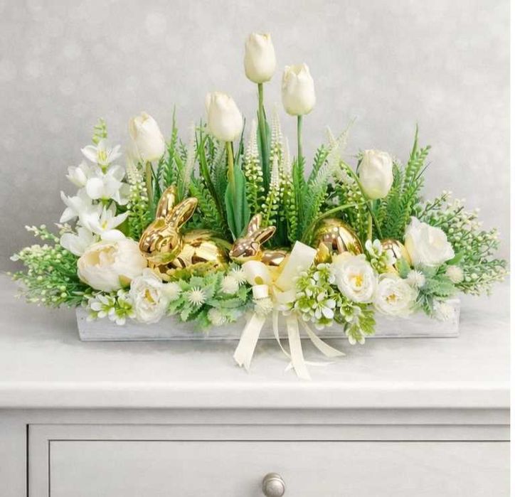 Stroik wielkanocny świąteczny duży zajączek W146