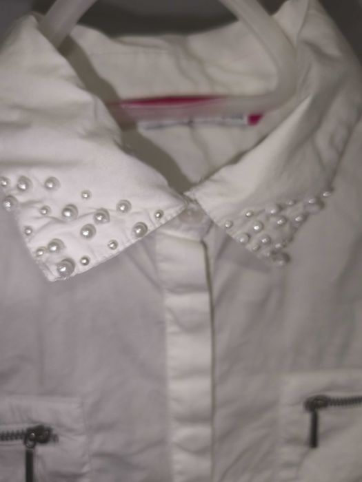 Koszula dziewczęca Reserved kołnierzyk z perełkami