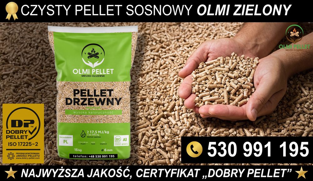 Pellet PRODUCENT "OLMI ZIELONY" Certyfikat "Dobry Pellet" - Pelet 6mm