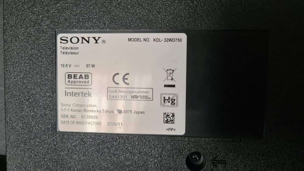 Sony Bravia 32wd750 ecrã partido