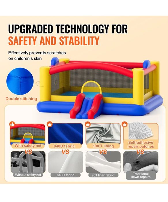 Дитячий надувний батут (4.5х4.4 м) з гіркою та насосом