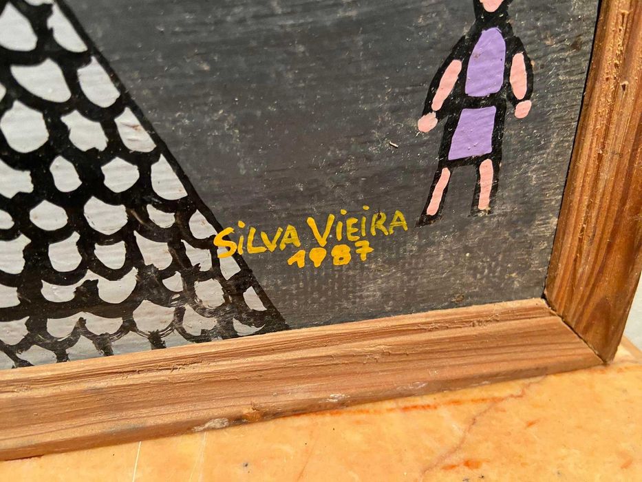 Pintura naíve a óleo do Terreiro do Paço de Victor Silva Vieira
