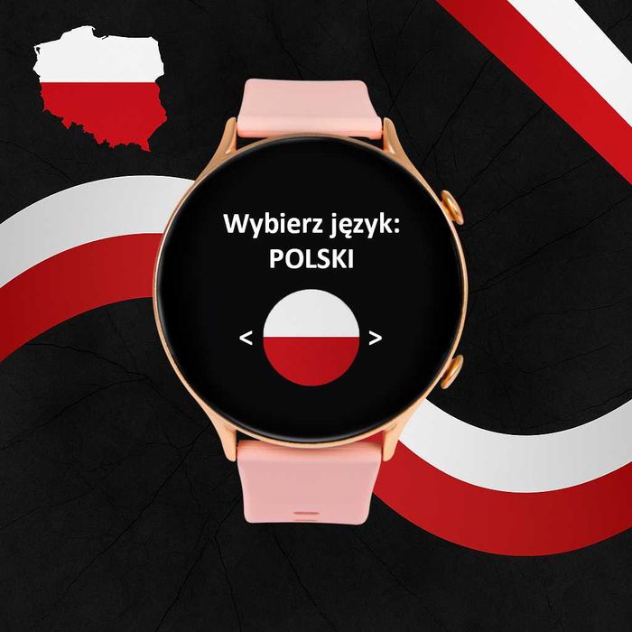 ZESTAW Smartwatch damski polskie menu pomiary sport rozmowy 3 paski