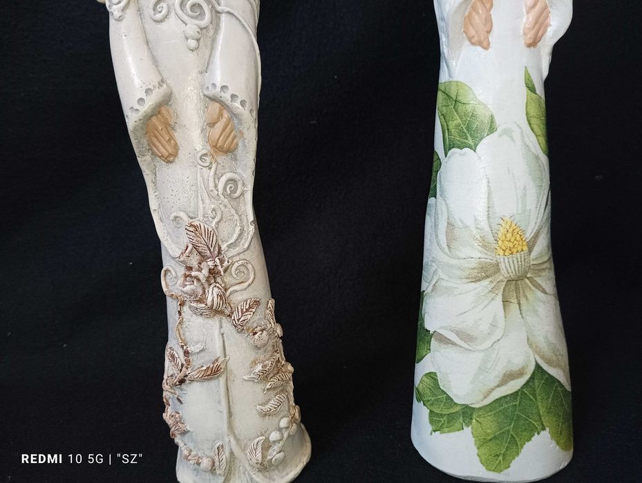 Anioły - aniołki - piękne figurki - 2 sztuki - Hand Made - (1,76 kg)