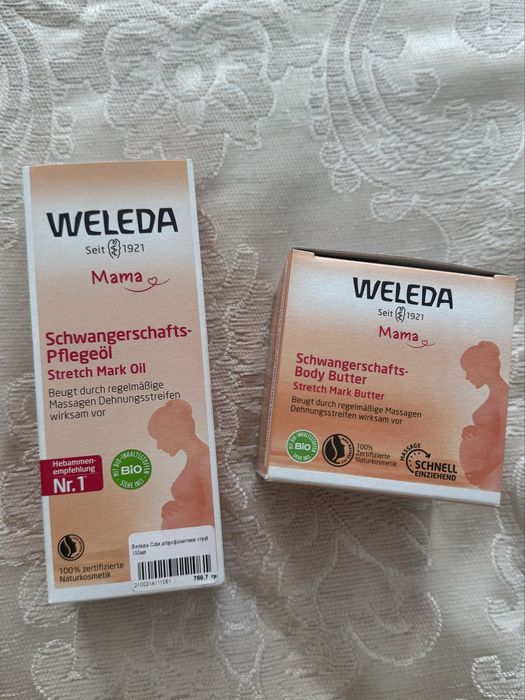 Weleda mama олія та баттер для профілактики стрій, розтяжок