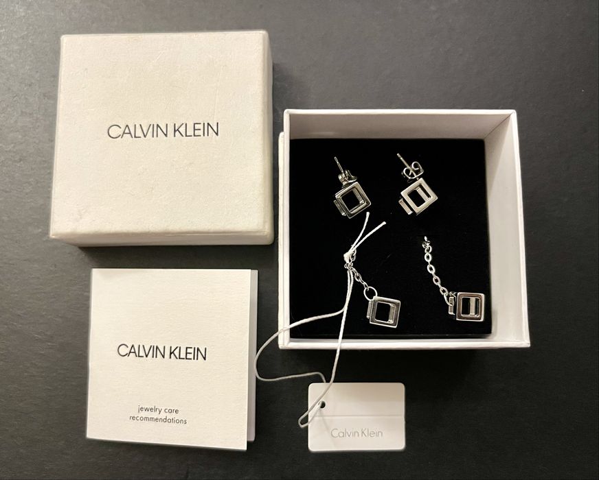 Тільки один лень! Calvin Klein сережки, 2 комплекта. Нові. Оригінал