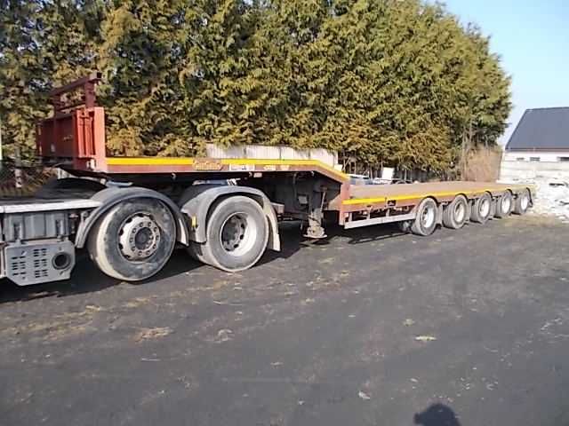 Transport ponad gabaryt maszyn leśnych koparek tiefbett laweta