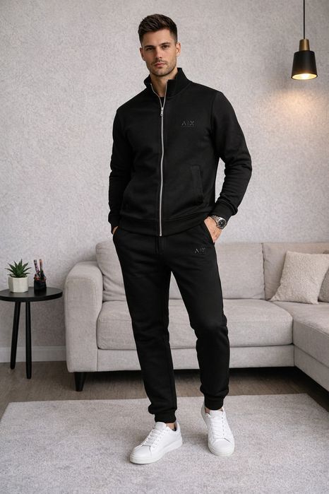 Мужской  чоловічий Спортивний костюм Armani Black EA7 boss чорний  та синій  колір