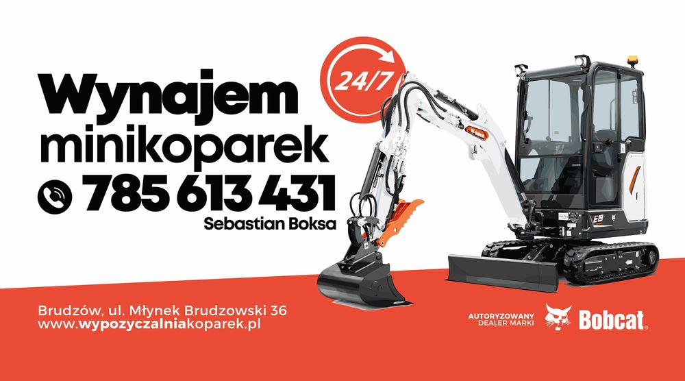 Wynajem Wypożyczalnia Mini Koparka Minikoparka Ładowarka BEZ KAUCJI