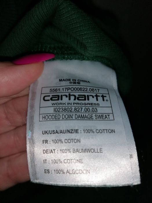 Hoodie Carhartt verde, Original.