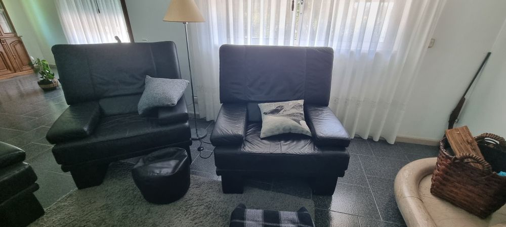 Sofas de pele preto