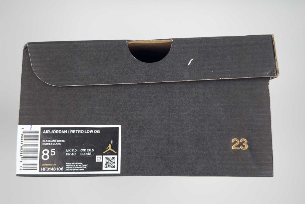 Nike Air Jordan 1 Retro Low OG Black and White Розмір 42