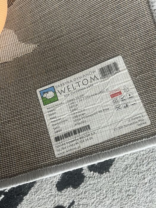 Dywan szary w drogi 160x230 Komfort