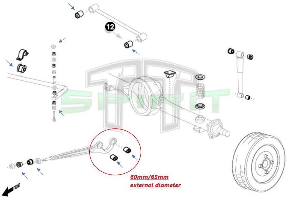 Kit de casquilhos/sinoblocos em Poliuretano para HYUNDAI GALLOPER