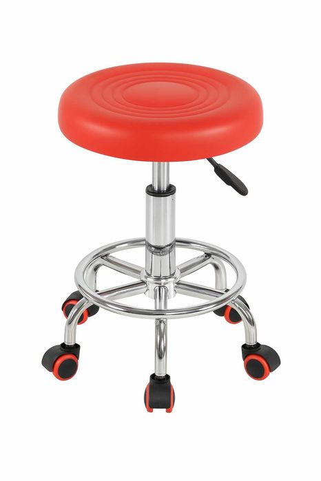 Стул для мастера маникюра и педикюра без спинки красный, черный