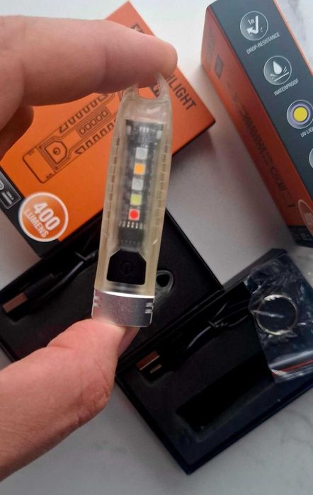 Ліхтар-брелок BORUIT V1 EDC акумуляторний, світлодіод 400lm TypeC IPX6