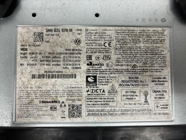 Rádio / auto-rádio VOLKSWAGEN Golf VIII (CD1)