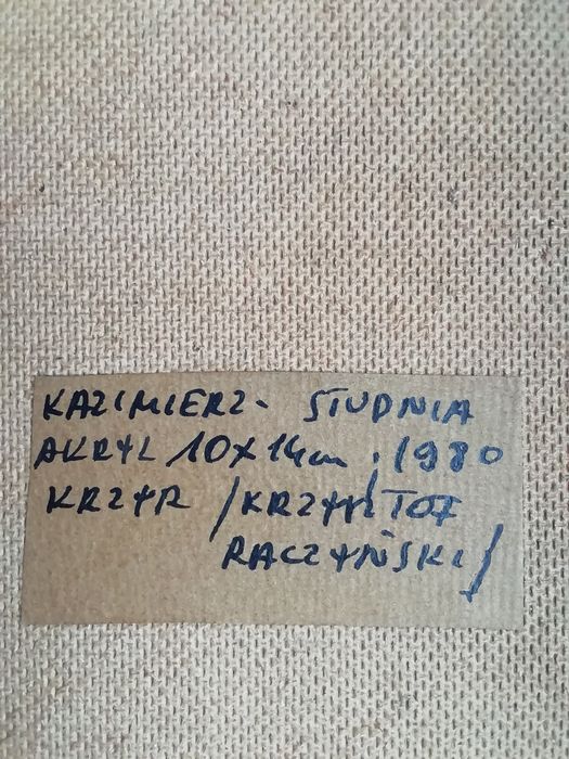 Obraz Kazimierz Dolny nad Wisłą sygn. KRZYR , olej , tektura , ramki