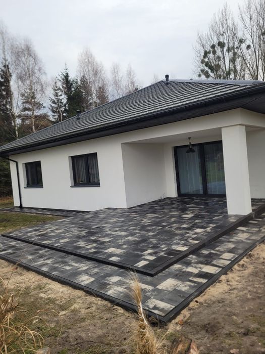 Układanie kostki brukowej.  Schody  Tarasy  z kostki brukowej