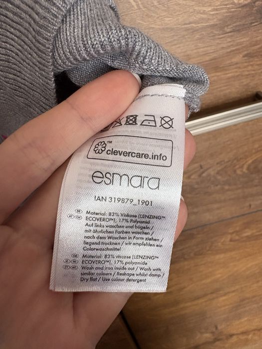 Sweterek szary wiskoza esmara rozmiar 40 L