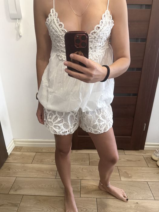 Zara komplet koronkowy Xs nowy