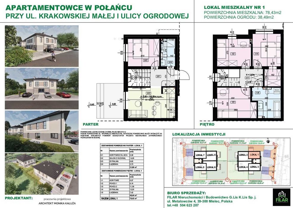 APARTAMENTY dwupoziomowe w Połańcu z ogrodem i dwoma miejscami parkingowymi!